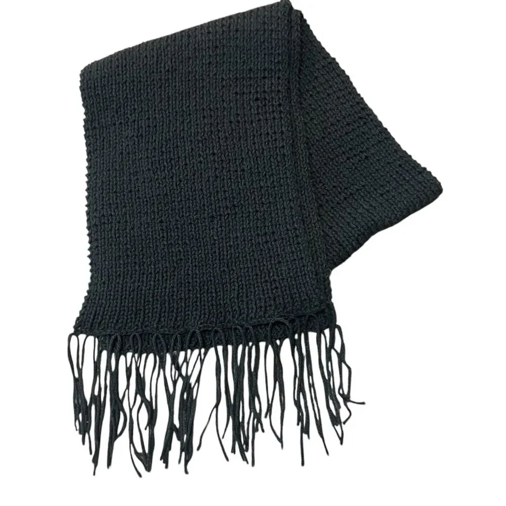 Dark Gray Handmade Wide Scarf